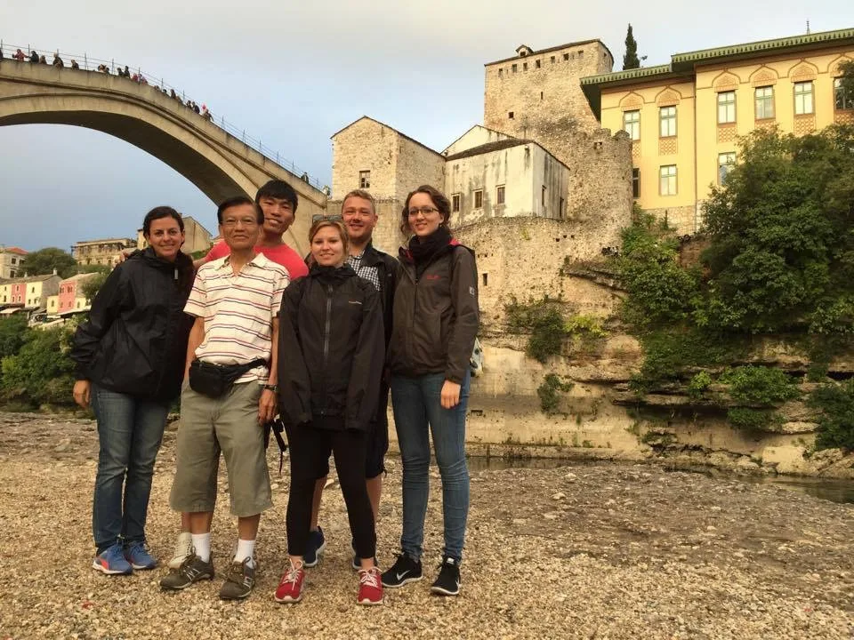 Walking tour group in Mostar