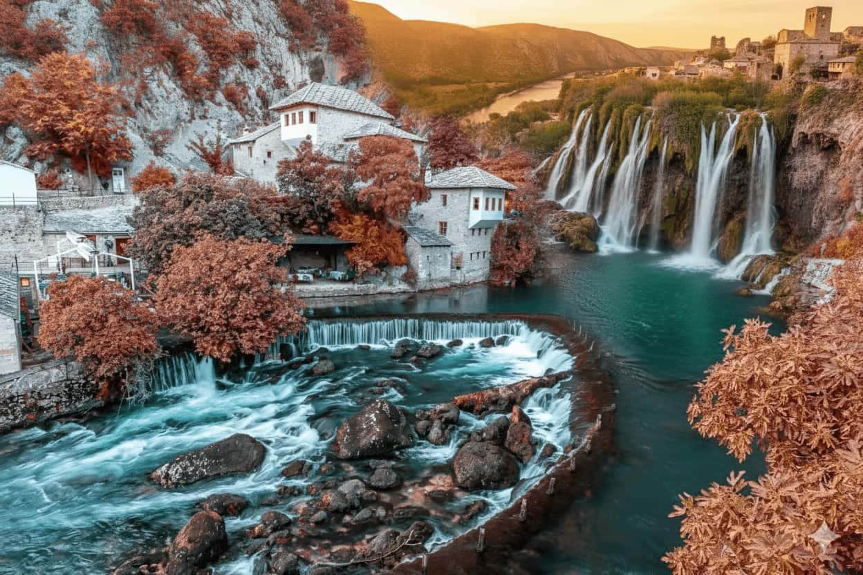 Beautiful Herzegovina landscape featuring Blagaj, Počitelj, Kravice Waterfalls and Međugorje